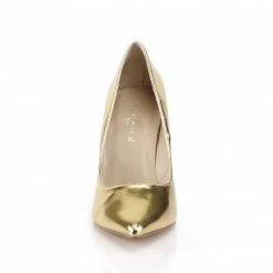 PLEASER Classique-20 Gold Metallic Work Dress Pumps Heels Large Plus Size 5-16