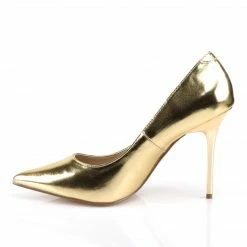 PLEASER Classique-20 Gold Metallic Work Dress Pumps Heels Large Plus Size 5-16
