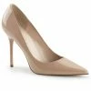 PLEASER Classique-20 Nude Patent Work Dress Pumps Heels Large Plus Sizes 5-16