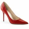 PLEASER Classique-20 Red Patent Work Dress Pumps Heels Large Plus Sizes 5-16