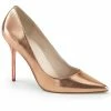 DISCONTINUED PLEASER Classique-20 Rose Gold Work Pumps Heels Large Plus Sz 5-16