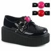 DEMONIA Creeper-222 Ball Gag Studs Oxfords Goth Alternative Platform Flats Heels