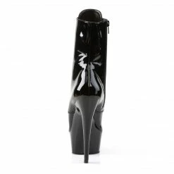 PLEASER Delight-1020 Black Patent Lace Up Zip Platforms 6