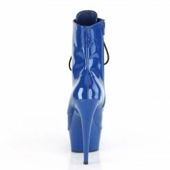 PLEASER Delight-1020 Blue Patent Lace Up Zip Platforms 6