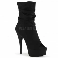 PLEASER Delight-1031 Burgundy Red Faux Suede Peep Toe 6