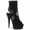 PLEASER Delight-1034 Faux Suede Leather Slouch Cross Straps Peep Toe Ankle Boots