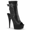 PLEASER Delight-1035 Faux Leather Zipper Trim Detail Platform 6" Ankle Boots