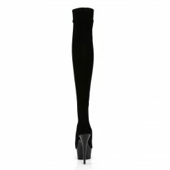PLEASER Delight-3002 Black Stretch Velvet Skin Tight Exotic 6