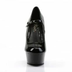 PLEASER Delight-687 Black Pinup Club Work Platform Mary Janes Stiletto 6