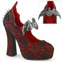 DEMONIA Demon-18 Goth Bat Buckle Wing Vampire Platforms Mary Janes 5
