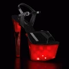 PLEASER Discolite-709 Multi-Coloured LED Light-Up Patterns Club Dancer 7" Heels