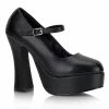 DEMONIA Dolly-50 Black Vegan Leather Mary Janes Chunky Heels Plus Size 5-15