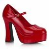DEMONIA Dolly-50 Red Patent Mary Janes Chunky Platform Heels Plus Size 5-15