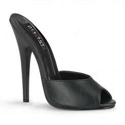 Heels DEVIOUS Domina-101 Sexy Fetish Faux Leather Slide Mule Drag 6" Heel Women's 4-15