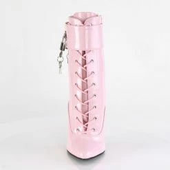 DEVIOUS Domina-1023 Pink Patent Fetish 3 Sets Ankle Cuffs Boots Sz 5-15