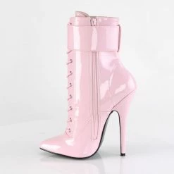 DEVIOUS Domina-1023 Pink Patent Fetish 3 Sets Ankle Cuffs Boots Sz 5-15