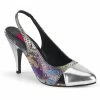 Pleaser Pink Label PLEASER Dream-405 Multi Colour Snake Print Plus Size Slingback 4" Heel Size 8-17 Heels
