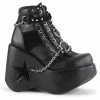DEMONIA Dynamite-101 Goth Punk Star Cutout Cut Out Chains Platforms Wedges Heels