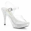 FABULICIOUS Elegant-408 Clear Rhinestone Fitness Model Comp Wedding Heels