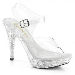 FABULICIOUS Elegant-408 Clear Rhinestone Fitness Model Comp Wedding Heels