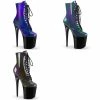 PLEASER Flamingo-1020SHG Blue Purple Green Dancer Strip Club 4" Platform 8" Heel