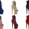 PLEASER Flamingo-1021FS Faux Suede Dancer Stripper 4" Platform 8" Heels Boots