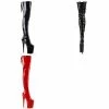 PLEASER Flamingo-3063 Black Red Lace Up Back Dancer Stripper 8" Heels Thigh Boots