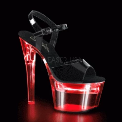 PLEASER Flashdance-709 USB Chargeable Multi Colour Light Up Stripper Pole Heels