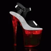 PLEASER Flashdance-808 Multi Colour USB LED Light Stripper Pole Dancer 8" Heels