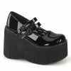 DEMONIA Kera-08 Black Patent Goth Punk Lolita Double Strap Buckle Mary Janes Platforms Heels