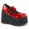 DEMONIA Kera-08 Red Goth Punk Lolita Double Strap Mary Janes Platforms Heels