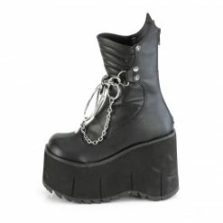 DEMONIA Kera-130 D-Black Screw Studs Chains Triangle Ring Platforms Knee Boots