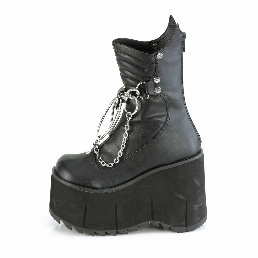 DEMONIA Kera-130 D-Black Screw Studs Chains Triangle Ring Platforms Knee Boots