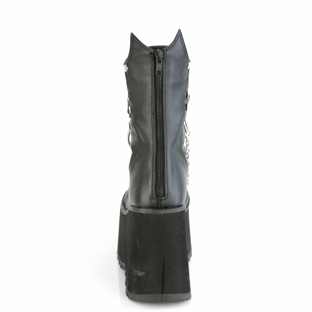 DEMONIA Kera-130 D-Black Screw Studs Chains Triangle Ring Platforms Knee Boots