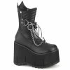 DEMONIA Kera-130 D-Black Screw Studs Chains Triangle Ring Platforms Knee Boots