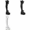 DEMONIA Kera-303 Black White Removeable Oversized Bows Goth Platforms Thigh Boot
