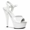 PLEASER Kiss-209 White Patent Dancer Club Strap Platform 6" Heels 5-14