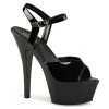 PLEASER Kiss-209VL Black Patent Vegan Insole Dancer Club Strap Platform 6" Heels