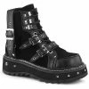 DEMONIA Lilith-278 Women's Black Vegan Leather Suede Goth 1.25" Platform Boots