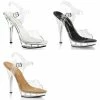 FABULICIOUS Lip-108 Clear Ankle Strap Fitness Comp Party Club Dress 5" Heels