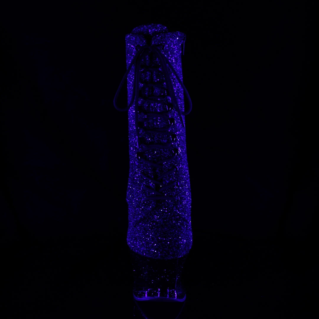 PLEASER Moon-1020MER Purple Black Ombre Glitter Mermaid Stripper Pole 7" Boots