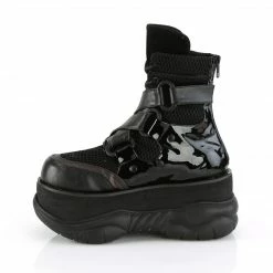Boots DEMONIA Neptune-126 Mens Criss Cross Strap Unisex Goth Punk Cyber Platform Boot