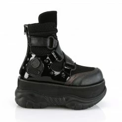 Boots DEMONIA Neptune-126 Mens Criss Cross Strap Unisex Goth Punk Cyber Platform Boot