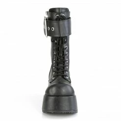 DEMONIA PETROL-150 Black Vegan Leather Men's Unisex Zipper Buckle Goth Boots