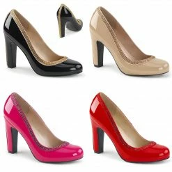 Discontinued PLEASER PINK LABEL Queen-04 Drag 4" Heel Rhinestone Pump Women 8-15 Heels