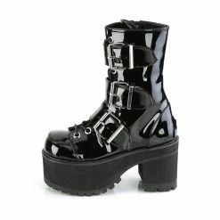 DEMONIA Ranger-308 Women's Patent Goth Alternative Combat Platforms Boots