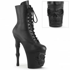 PLEASER Rapture-1020 Black Faux Leather Boots