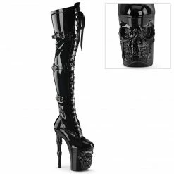 Boots PLEASER Rapture-3028 Black Stretch Patent