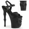 PLEASER Rapture-809 Black Skull Finger Bone Goth Exotic Pole Dancer Club 8" Heel