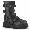 DEMONIA Renegade-55 Women's Black Goth Quick Release Strap Platform Boots